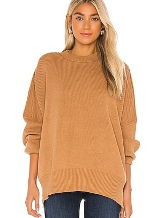 Free People Sweaters - Free People Oversized Chunky Knit Sweater, Brown, Size S/M, Ribbed